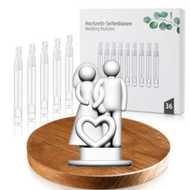 Nordstern Lot de 36 bulles de savon pour couple de mariés - Liquide avec poignée de couple de mariés - Comme cadeau d'invité et 