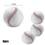 Lot de 4 ballons de baseball cousus à la main - Baseball souple de 9 pouces - En polyuréthane souple - Balles de baseball - Pour