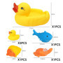 Lot de 7 jouets de piscine, jouets de bain, petit canard jaune, jouets de bain, jouets de poisson, jouets de bain pour garçons e