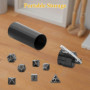 Uirheurd 7 Pièces Ensemble de Mini Dés, Métal Dés de Jeux, Portable Polyédriques Dé Jdr avec étui à Dés Porte-Clés, Dés de Jeux 