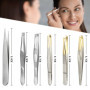 6 Pièces Pince à épiler Professionnelle, Pincettes en Acier Inoxydable pour Sourcil, Pince à Épiler de précision pour Enlèvement