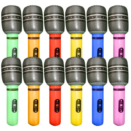 ZGDEIWGF Microphone Gonflable 12 Pièces, Accessoires De Fête Gonflables, Accessoires De Performance, Fournitures De Décoration D