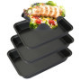 GOYADA 3 Pcs Plat à Four Rectangulaire Antiadhésif, Plaque à Rôtir Antiadhésif en Acier au Carbone avec 1 Pcs Moules à Tortilla 