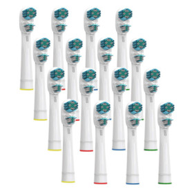 KongKay Lot de 16 têtes de brosse à dents de rechange pour Oralb Dual Clean, générique à double tête compatible avec brosse à de