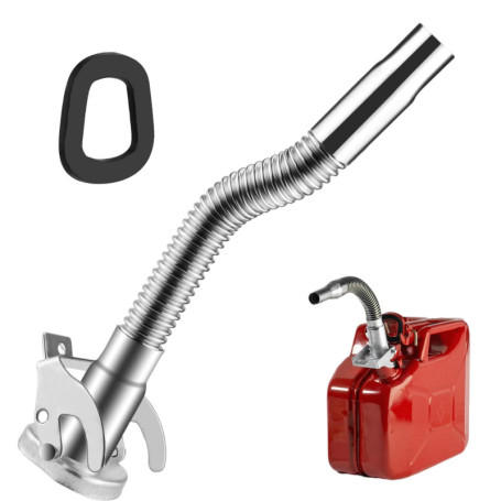 Bec Verseur Jerrican Metal Bec Bidon Flexible en Acier pour Bidon Carburant Essence 5 10 20 Litres