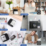GuKKK Imprimante Photo Portable, Mini Imprimante Photo Instantané sans Fil, Imprimante Thermique sans Fil BT Imprimante Mobile, 