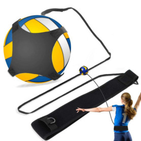 Yosoo Health Gear Football/Volleyball Training Aid Ball, Réglable, Noir et Jaune