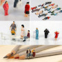 Bessy shop 100pcs Figurines des Personnes Peintes pour Modele Train Echelle Ho(1:100) Figurines peintes pour Modèle de Train