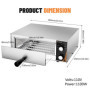 DULNICE Four à pizza électrique 1500W avec minuterie de 30 minutes, Four à Pizza Professionnelle en Acier Inoxydable