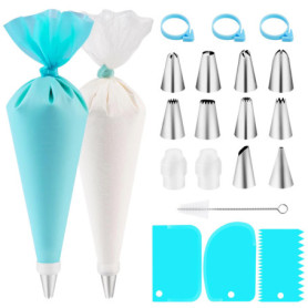 Brevanza 120 Pièces Ustensiles à Pâtisserie avec 100 Poche a Douille Patisserie Jetable, 10 Douille Patisserie, Ustensile Patiss