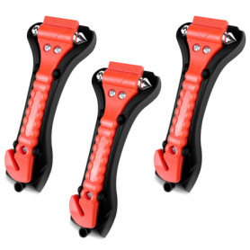 Brevanza 3 Pièces Brise Vitre Coupe Ceinture, Marteau Brise Vitre Voiture de Secours, 2 en 1 Brise-Vitre de Voiture, Coupe Ceint
