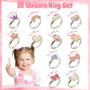 Steemjoey 12 Pièces Bagues pour Enfants, Anneaux Réglables pour Filles, Licorne Bagues Princesse avec Boîte en Forme de Coeur, G