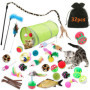 TOPSEAS Kit Jouet Chats Animaux Domestiques Toys pour Chaton Minou,Jouet De Boule De Chat Tunnel Jeu 32 pièces
