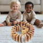 WOODENFUN Lot de 28 dominos Montessori - Pour enfants et adultes - En bois