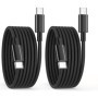 Câble USB C vers USB C 3M/Lot de 2, 60W Cable Chargeur USBC Charge Rapide pour iPhone 16/15/15 Pro Max/15 Plus, Macbook, iPad, S