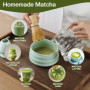 Zanfqvo Fouet à Matcha en Bambou - Naturel Matcha Fouet, 100 Branches - Accessoires pour Cérémonie du thé Japonais
