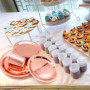 AMJKEJI Vaisselle Jetable Or Rose pour 24 Invités - Assiettes, Gobelets, Pailles, Serviettes en Papier pour Anniversaire, Noël, 