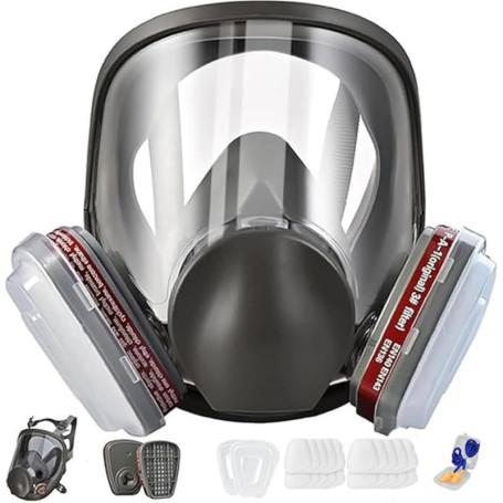 goambuy Masque de protection respiratoire réutilisable avec 20 filtres à charbon actif pour peinture - Protège contre le gaz, la