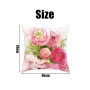 DAZZLUXE 1 housse de coussin en peluche à motif floral rose - 45 x 45 cm - Pour la maison, le salon, la chambre, le balcon, les 