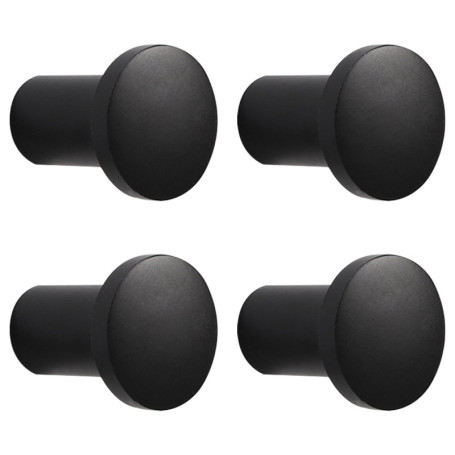 DAZZLUXE Lot de 4 crochets de porte-manteau, ronds, multifonctions, pour montage mural, noirs