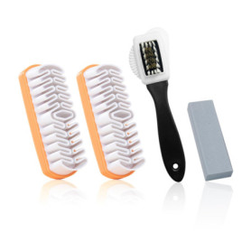 Brosse à chaussures 3 pièces avec 1 gomme, outil de cirage, accessoires d'entretien des chaussures, nettoyant pour baskets, kit 