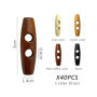 Lot de 40 Boutons en Corne et Bois - Double Trou, Forme d'Olive - Pour Manteau en Laine, Veste - 4 Couleurs