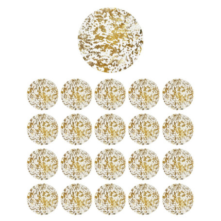 ZBHDEYG Lot de 20 Sets de Table Dorés Ronds en Feuille d'Or - Brillants et en Maille - Accessoires de Fête de Mariage et d'Anniv