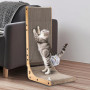 Zikenis Griffoir en Forme de L,Grattoir pour Chat avec Balle Jouet,68 cm Planche à Gratter,Montage Facile,Plateau à Gratter Vert