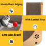 Zikenis Griffoir en Forme de L,Grattoir pour Chat avec Balle Jouet,68 cm Planche à Gratter,Montage Facile,Plateau à Gratter Vert