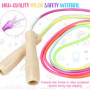Corde a Sauter Enfant, Corde à Sauter Enfant 3 4 5 6 7 8 ans, Corde à sauter arc-en-ciel pour enfants, 250cm Bois Réglable Poign