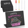 Ezvsevuo 30 pièces Mini Tableau Noir, 10x7.5CM Petite Ardoise Réutilisable Étiquette Prix Ardoise pour Buffet, Boulangerie, Mini