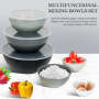 Mozvvco Lot de 6 Bols Mélangeurs, Ensemble de Saladiers en Plastique avec Couvercle, Bols à Mélanger de 0,25-5,25 L, Empilables 