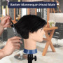 DaizySight Tete a Coiffer Professionnel Homme, Tete Maleable Coiffure avec 100% Cheveux Naturels Humains, Tête D’exercice Manneq
