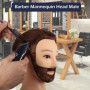 DaizySight Tete a Coiffer Professionnel Homme Barbe avec 100% Cheveux Naturels Humains, Tete Maleable Coiffure, Tête D’exercice 