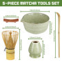 Matcha Kit, Balai à matcha, Bol Matcha, Fouet Matcha, Support de mixeur à matcha, Support de balai à matcha, Ensemble de 5 pièce