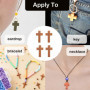 CHENNAN 50 Pcs Pendentif Croix En Bois Minni Croix en bois crucifix Croix Breloques Croix Bois Perles DIY Mini Croix Charmes Cro