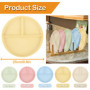 Lot de 5 Assiette Compartiment Adulte Enfant, Assiettes Divisées, Assiette Reequilibrage Alimentaire Adulte, Assiette Plastique 