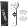 Grattoir en Acier Inoxydable, MXTIMWAN Grattoir Plaque Vitrocéramique avec 10 Lames de Rechange,Induction Racloir Vitrocéramique