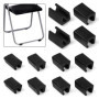 Lot de 24 Pieds de Chaise en Plastique en Forme de U, diamètre 12 mm, Noir, pour chaises tubulaires