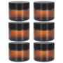 Aililong Lot de 6 bocaux à crème, 50 ml, en verre ambré, transparent, pour cosmétiques, lotions, pommades, huiles essentielles, 