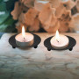 VIVIIHOO Lot de 2 bougeoirs en métal noir pour bougies piliers, design élégant pour décoration de table et dîner aux chandelles