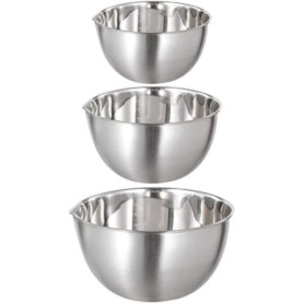 FAB4HOME Lot de 3 Bols Mélangeurs en Acier Inoxydable Saladier avec Bec Verseur et Mesure Bol en inox Bol de Cuisine 1,5L/ 3L/ 5
