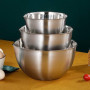 FAB4HOME Lot de 3 Bols Mélangeurs en Acier Inoxydable Saladier avec Bec Verseur et Mesure Bol en inox Bol de Cuisine 1,5L/ 3L/ 5