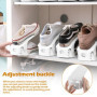 10PCS Support à Chaussures Réglable - Organiseur et Empileur Pour Gain de Place - Matériau PP