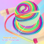Yolistar 2 pièces Corde a Sauter Enfant,Corde à sauter arc-en-ciel pour enfants,250CM Sauter Réglable,corde à sauter avec poigné