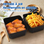 Tuocal Moule Air Fryer pour Ninja AF500EU, 3Pcs Accessoire Silicone Réutilisable Air Fryer Airfryer Pot Carrée pour 10,4 L Ninja