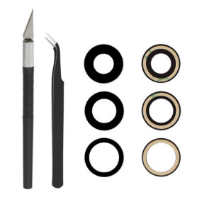 Cemobile Lentille de rechange d'origine pour caméra arrière iPhone 13 Pro et iPhone 13 Pro Max avec adhésif pré-installé et kit 