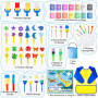 Shuttle Art 53 Pièces Peinture au Doigt Lavable pour Enfant, Kit de Peinture Doigt 14 Couleurs(60ml) avec Pinceau Éponge Palette