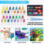 Shuttle Art Chevalet Peinture Enfant, 69PCS Kit Peinture Acrylique Inclus 30 Couleurs Peinture Acrylique, Chevalet, Toile, Pince