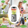 Blender Mixeur 700 W, 2-in-1 Blender Smoothie Professionnel avec Bol verre 1,5 L & Tasse 570ml, Robots Multifonctions pour Smoot